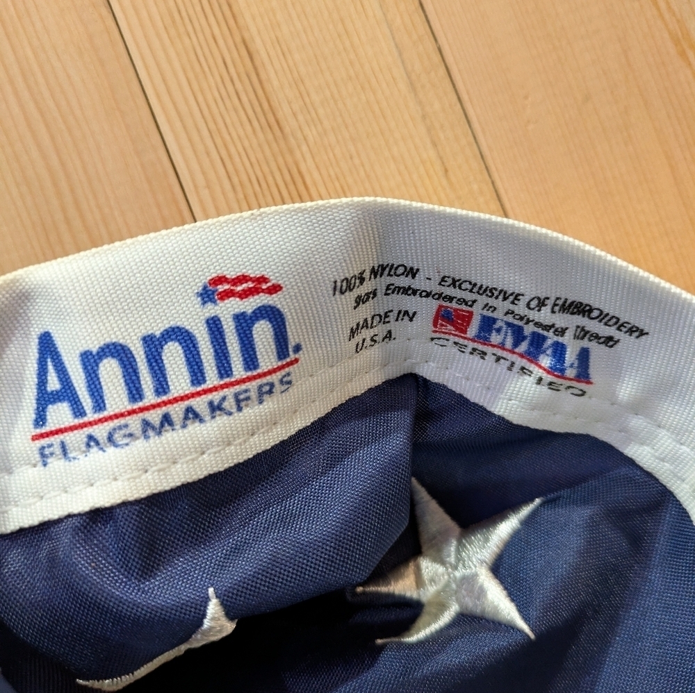 Annin Flag Makers Patriotic Red, White, and Blue Flag Decor 35x62 - Picture 3 of 5